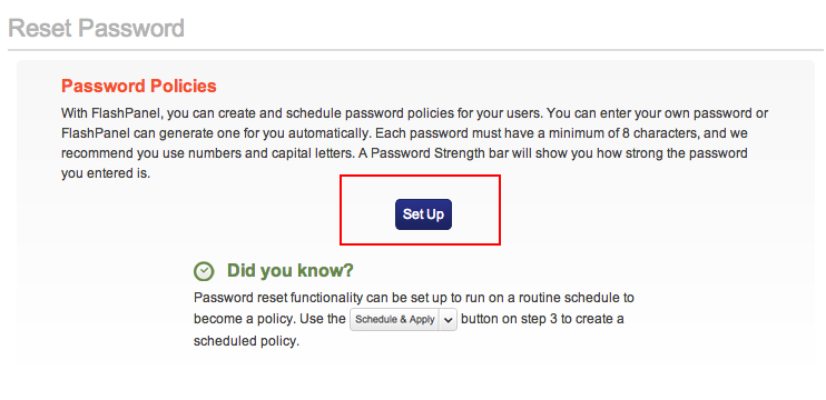 Set Up Password Policy 