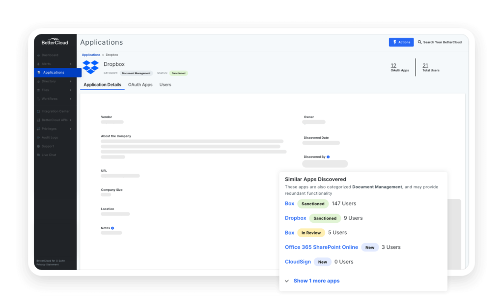 App Discovery - BetterCloud