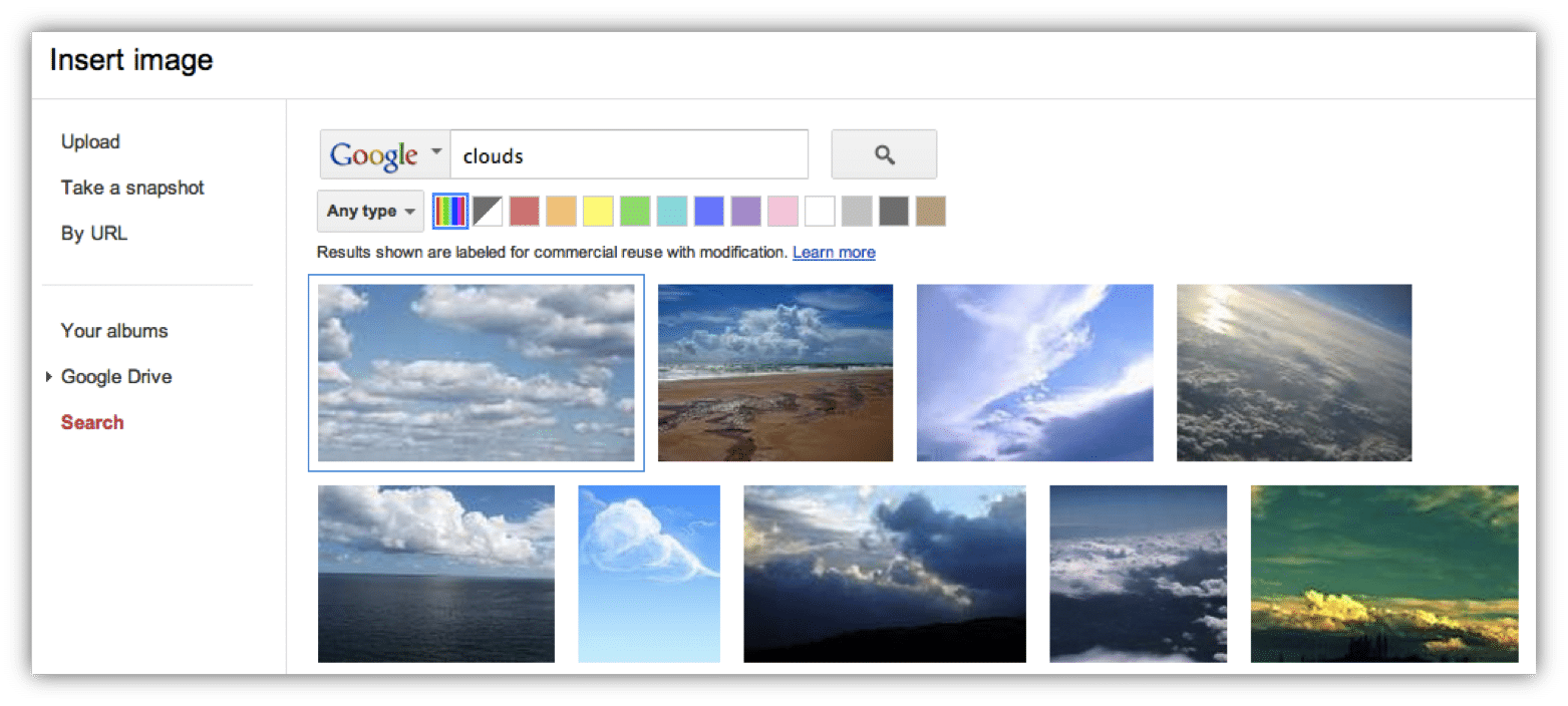 Google Docs image search