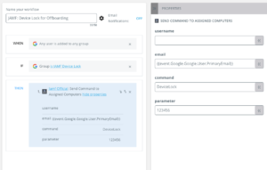 Jamf lock devices offboarding workflow