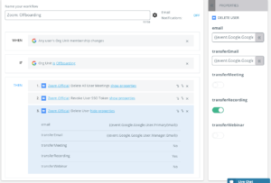 Zoom offboarding workflow