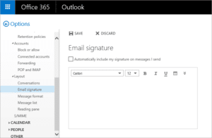 Office 365 Email Signatures in Office Web App