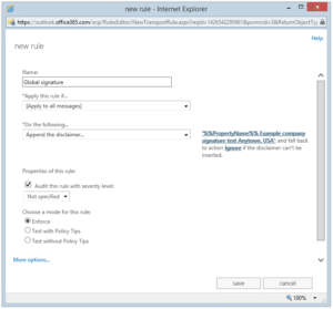 Organization Wide Office 365 Email Signatures