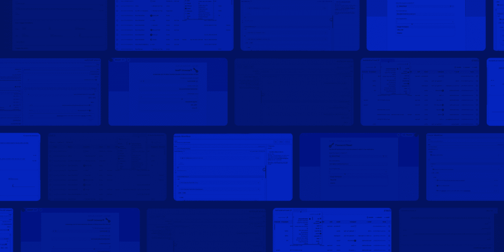 Multiple screenshots tinted blue