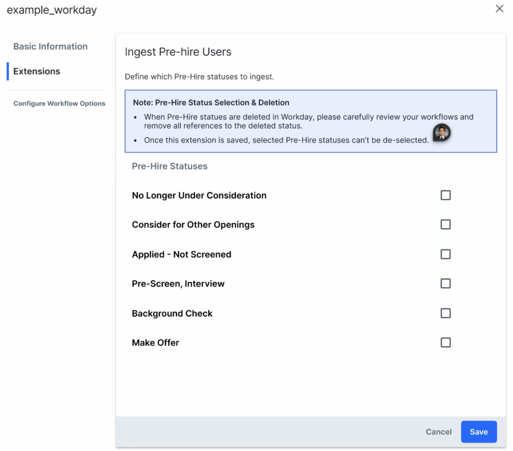 ingest pre hire users screenshot