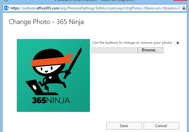 Add or change profile picture Office 365