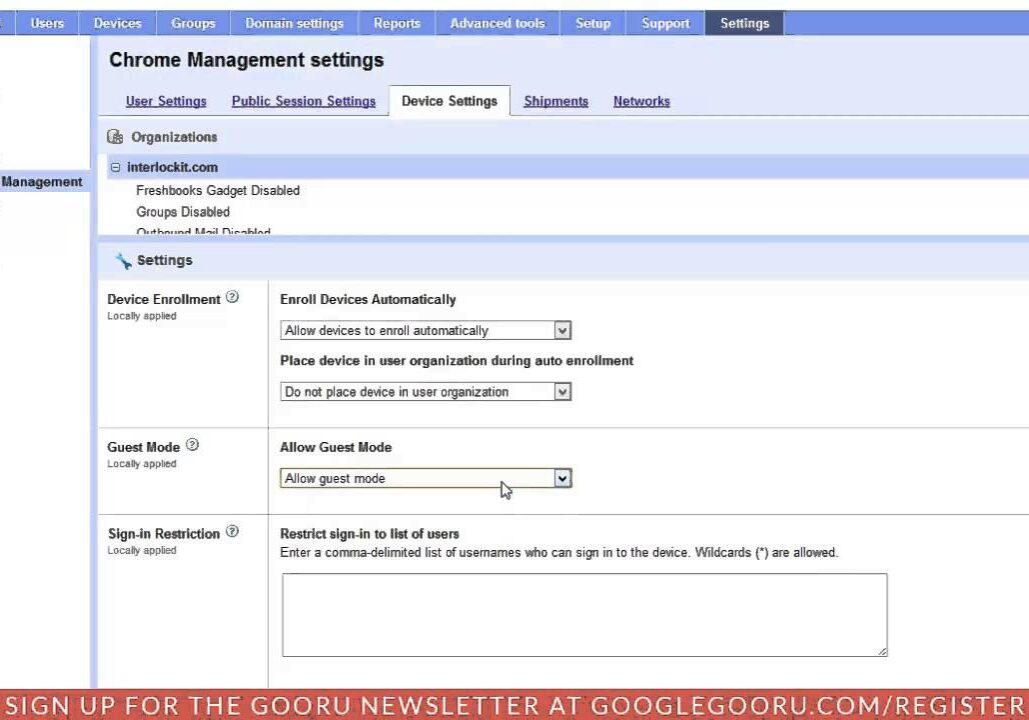 chrome device management for google apps