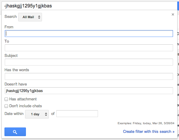Gmail Freeze Filter