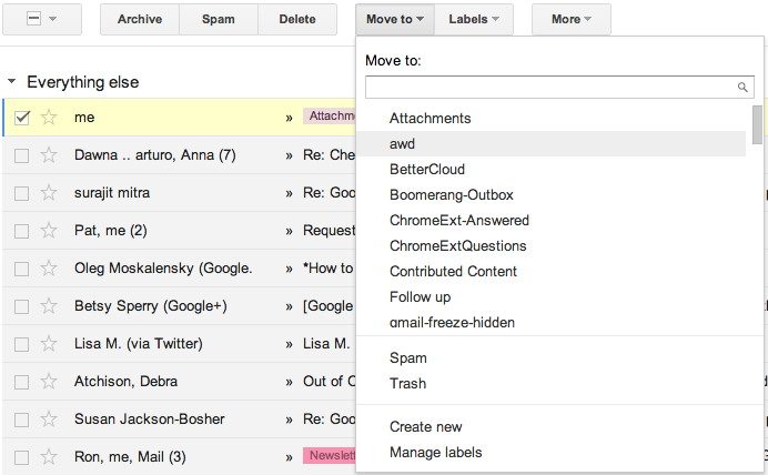 Gmail Folders