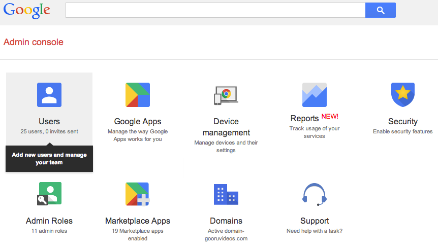 Google Apps Admin Console