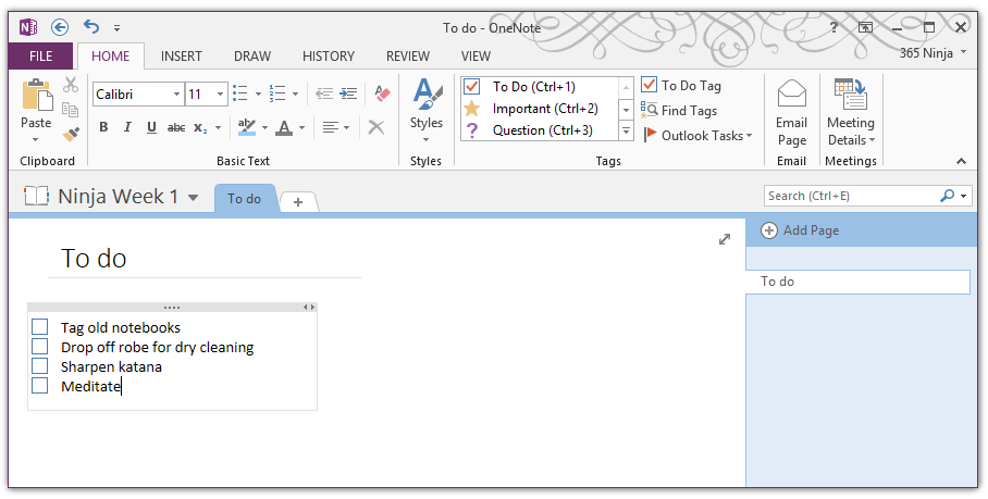 how to use onenote for to do lists