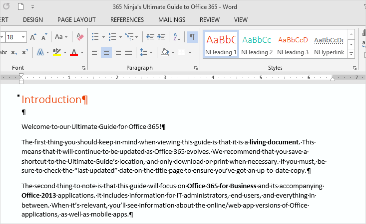 what is the blue paragraph symbol in microsoft word
