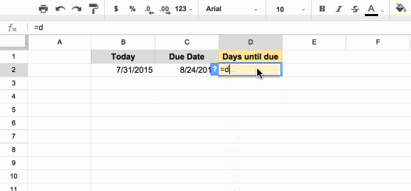 days until due