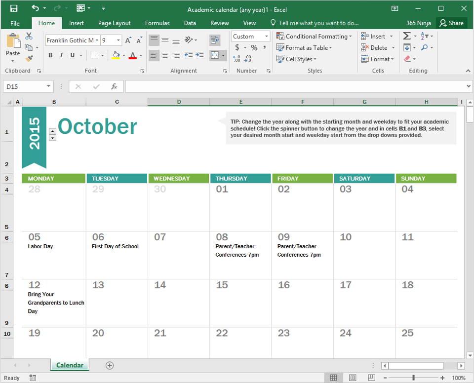 How to Create a Calendar in Excel BetterCloud