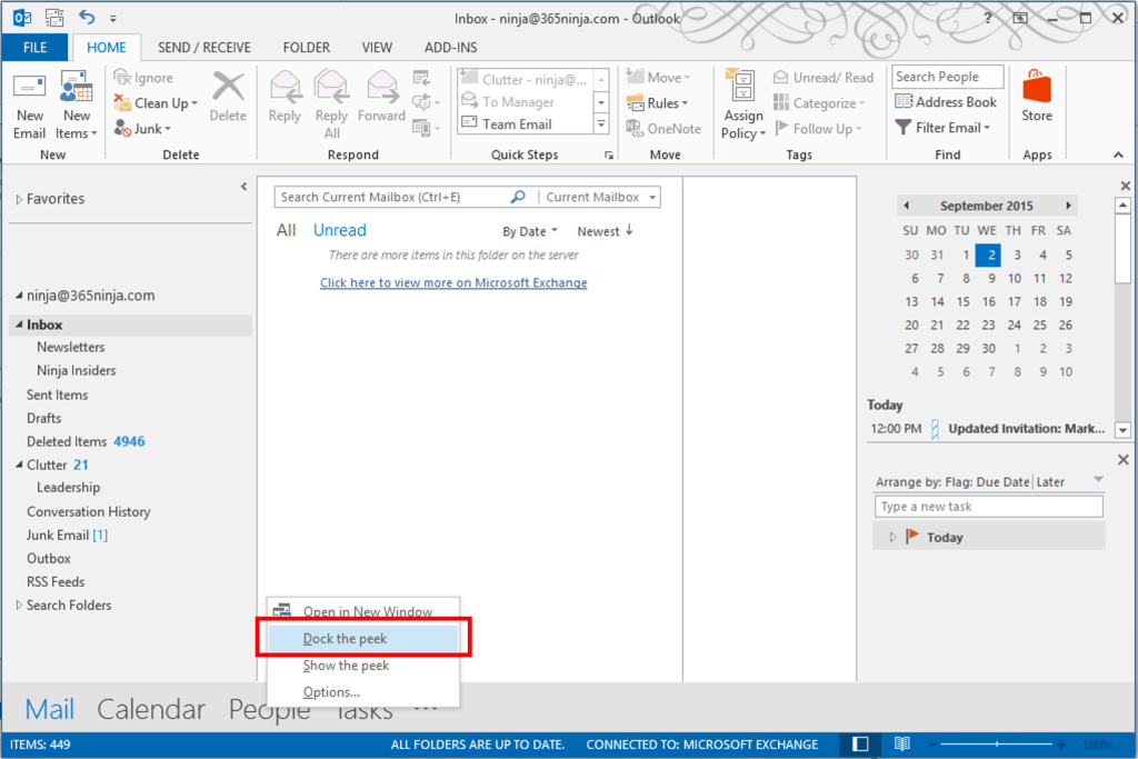 How to Show Your Calendar and Tasks in the Outlook Inbox - BetterCloud