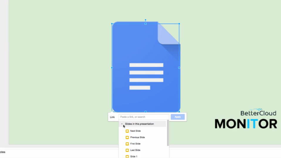 Google Slides interactive image link to slide