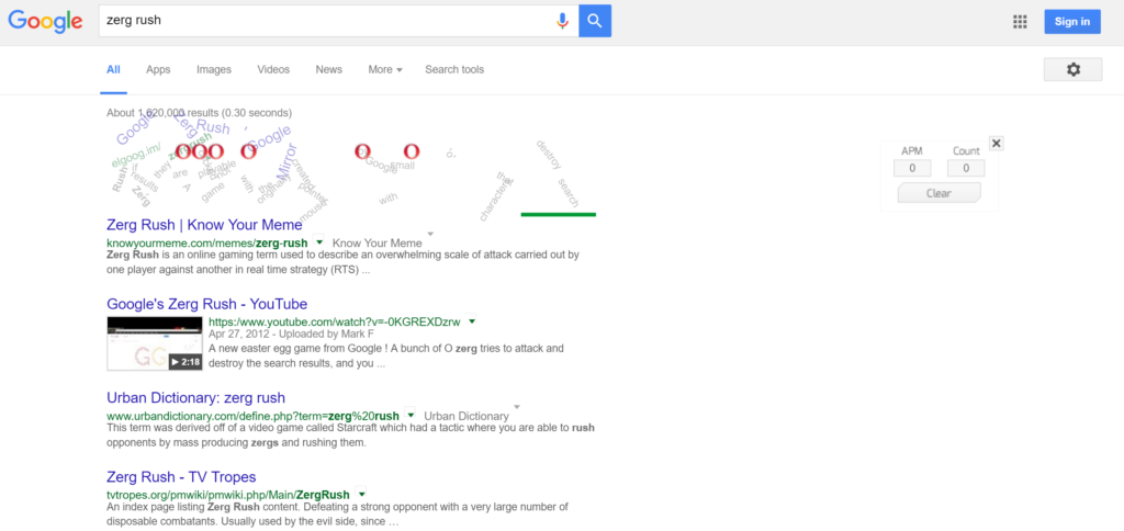 Google Zerg Rush