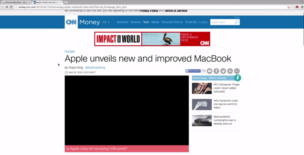 Readability screenshot 1