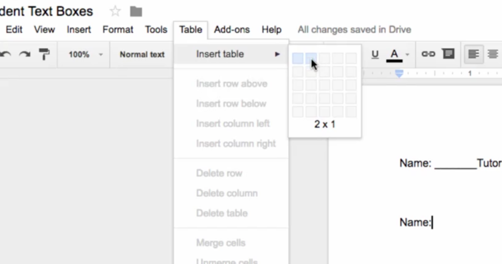 how to insert text box in google doc