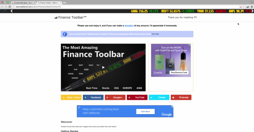 chrome finance toolbar chrome finance toolbar