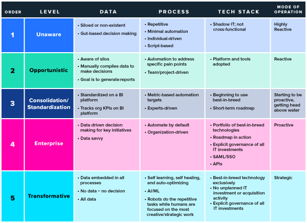 technology maturity framework matrix